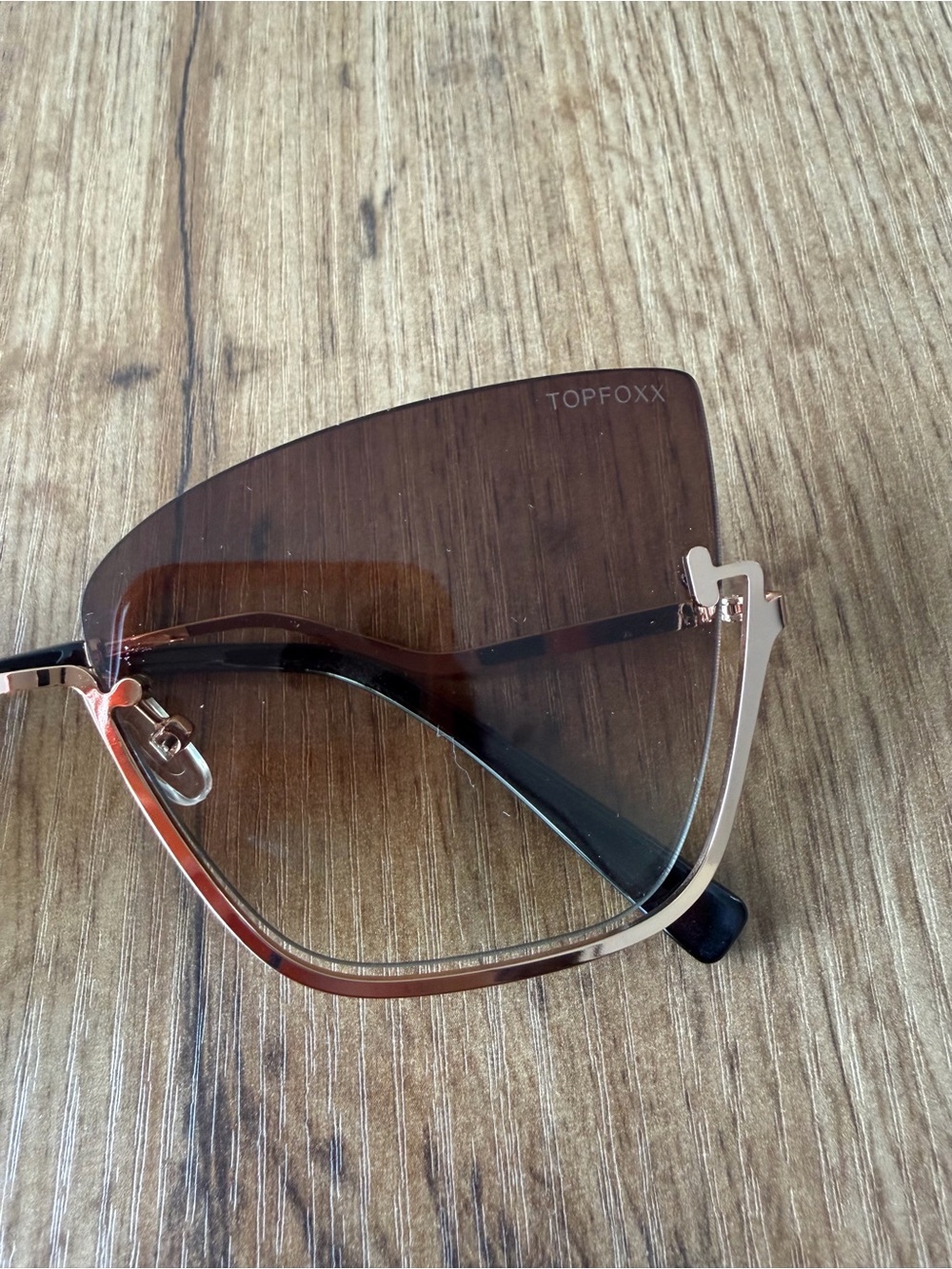 Topfoxx Rose Gold Frame Brown Gradient Lens Women's Sunglasses - Picture 2 of 7